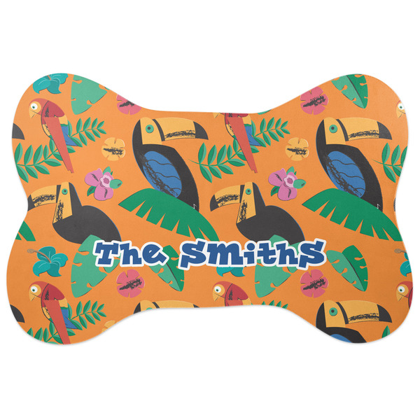 Custom Toucans Bone Shaped Dog Food Mat (Personalized)