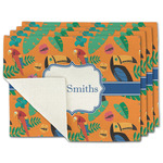 Toucans Single-Sided Linen Placemat - Set of 4 w/ Name or Text