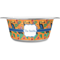 Toucans Stainless Steel Dog Bowl - Medium (Personalized)