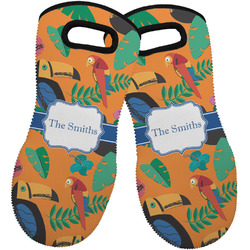 Toucans Neoprene Oven Mitts - Set of 2 w/ Name or Text