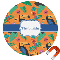 Toucans Round Car Magnet - 10" (Personalized)