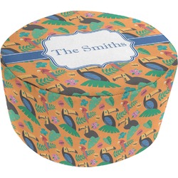 Toucans Round Pouf Ottoman (Personalized)