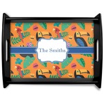 Toucans Black Wooden Tray - Large (Personalized)