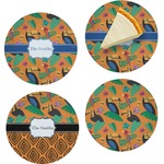 Toucans Set of 4 Glass Appetizer / Dessert Plate 8" (Personalized)