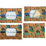 Toucans Set of 4 Glass Rectangular Appetizer / Dessert Plate (Personalized)