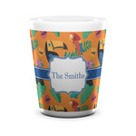 Toucans Ceramic Shot Glass - 1.5 oz - White - Set of 4 (Personalized)