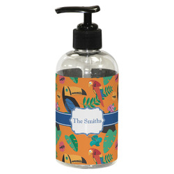 Toucans Plastic Soap / Lotion Dispenser (8 oz - Small - Black) (Personalized)
