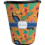 Toucans Waste Basket - Single Sided (Black) (Personalized)