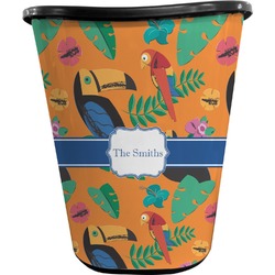Toucans Waste Basket - Single Sided (Black) (Personalized)