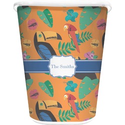 Toucans Waste Basket - Double Sided (White) (Personalized)
