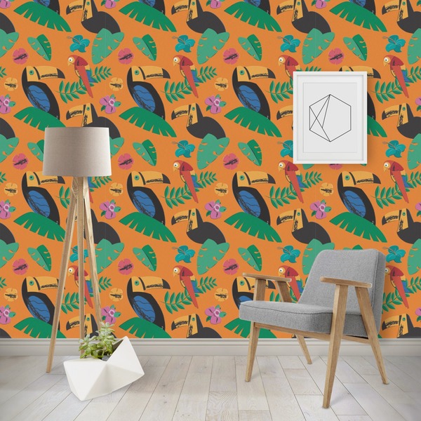 Custom Toucans Wallpaper & Surface Covering (Peel & Stick - Repositionable)