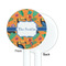 Toucans White Plastic 5.5" Stir Stick - Single Sided - Round - Front & Back