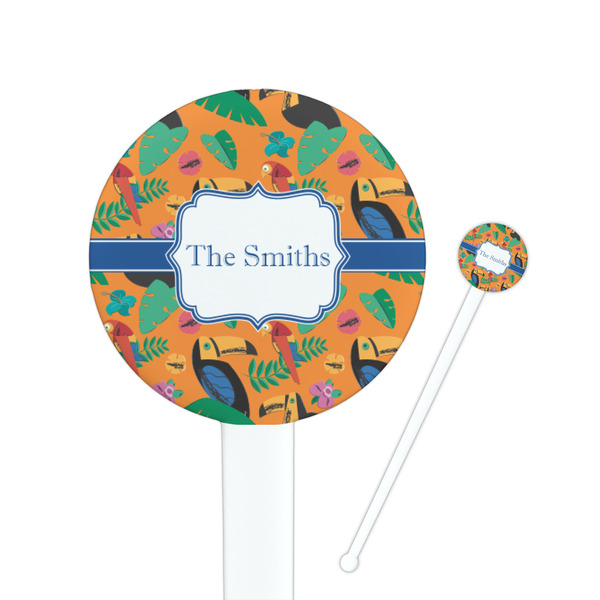 Custom Toucans Round Plastic Stir Sticks (Personalized)