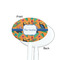 Toucans White Plastic 7" Stir Stick - Single Sided - Oval - Front & Back