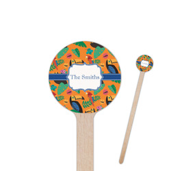 Toucans 6" Round Wooden Stir Sticks - Single Sided (Personalized)