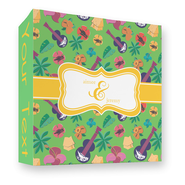 Custom Luau Party 3 Ring Binder - Full Wrap - 3" (Personalized)