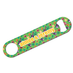 Luau Party Bar Bottle Opener w/ Couple's Names