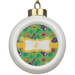 Luau Party Ceramic Ball Ornament (Personalized)