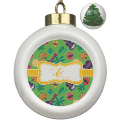 Luau Party Ceramic Ball Ornament - Christmas Tree (Personalized)
