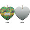 Luau Party Ceramic Flat Ornament - Heart Front & Back (APPROVAL)