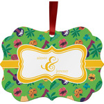 Luau Party Metal Frame Ornament - Double Sided w/ Couple's Names