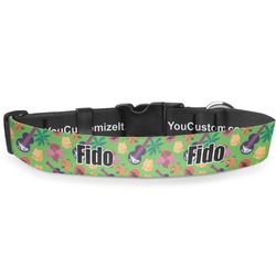 Luau Party Deluxe Dog Collar - Medium (11.5" to 17.5") (Personalized)