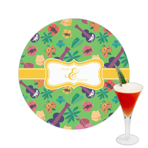 Custom Luau Party Printed Drink Topper -  2.5" (Personalized)