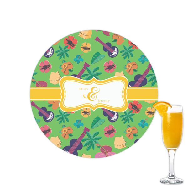 Custom Luau Party Printed Drink Topper - 2.15" (Personalized)