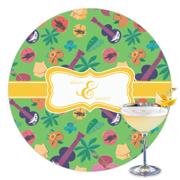 Custom Luau Party Printed Drink Topper - 3.5" (Personalized)