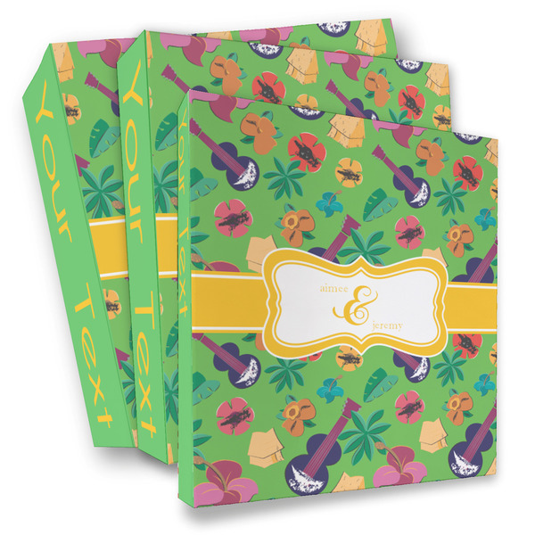 Custom Luau Party 3 Ring Binder - Full Wrap (Personalized)