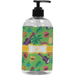 Luau Party Plastic Soap / Lotion Dispenser (16 oz - Large - Black) (Personalized)