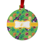 Luau Party Metal Ball Ornament - Double Sided w/ Couple's Names