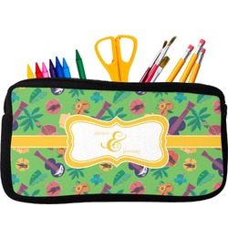 Luau Party Neoprene Pencil Case - Small w/ Couple's Names