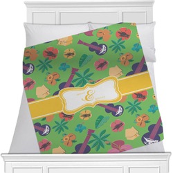 Luau Party Minky Blanket - Toddler / Throw - 60"x50" - Double Sided (Personalized)
