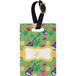 Luau Party Plastic Luggage Tag - Rectangular w/ Couple's Names