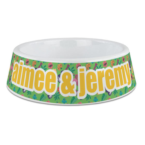 Custom Luau Party Plastic Dog Bowl - Large (Personalized)