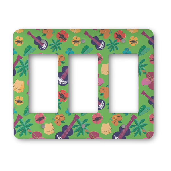 Custom Luau Party Rocker Style Light Switch Cover - Three Switch