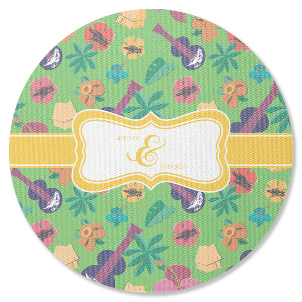 Custom Luau Party Round Rubber Backed Coaster (Personalized)