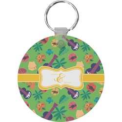Luau Party Round Plastic Keychain (Personalized)