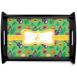Luau Party Black Wooden Tray - Small (Personalized)