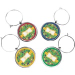 Luau Party Wine Charms (Set of 4) (Personalized)