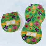 Luau Party Burp Pads - Velour - Set of 2 w/ Couple's Names