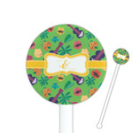 Luau Party 5.5" Round Plastic Stir Sticks - White - Double Sided (Personalized)