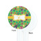 Luau Party White Plastic 7" Stir Stick - Single Sided - Round - Front & Back