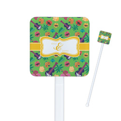 Luau Party Square Plastic Stir Sticks - Double Sided (Personalized)