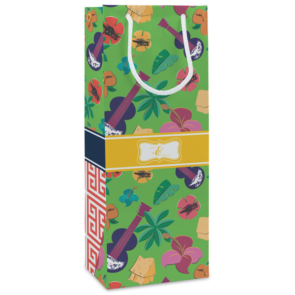 Custom Luau Party Wine Gift Bags - Matte (Personalized)