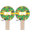 Luau Party Wooden 4" Food Pick - Round - Double Sided - Front & Back