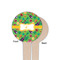 Luau Party Wooden 4" Food Pick - Round - Single Sided - Front & Back