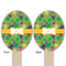 Luau Party Wooden Food Pick - Oval - Double Sided - Front & Back