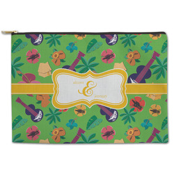 Luau Party Zipper Pouch - Large - 12.5"x8.5" (Personalized)